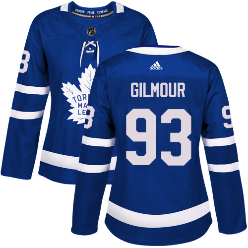 Adidas Toronto Maple Leafs #93 Doug Gilmour Blue Home Authentic Women Stitched NHL Jersey